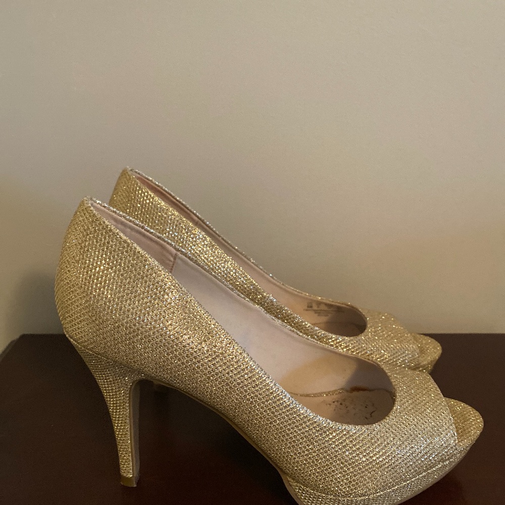 Fergalicious Metallic Gold Heels